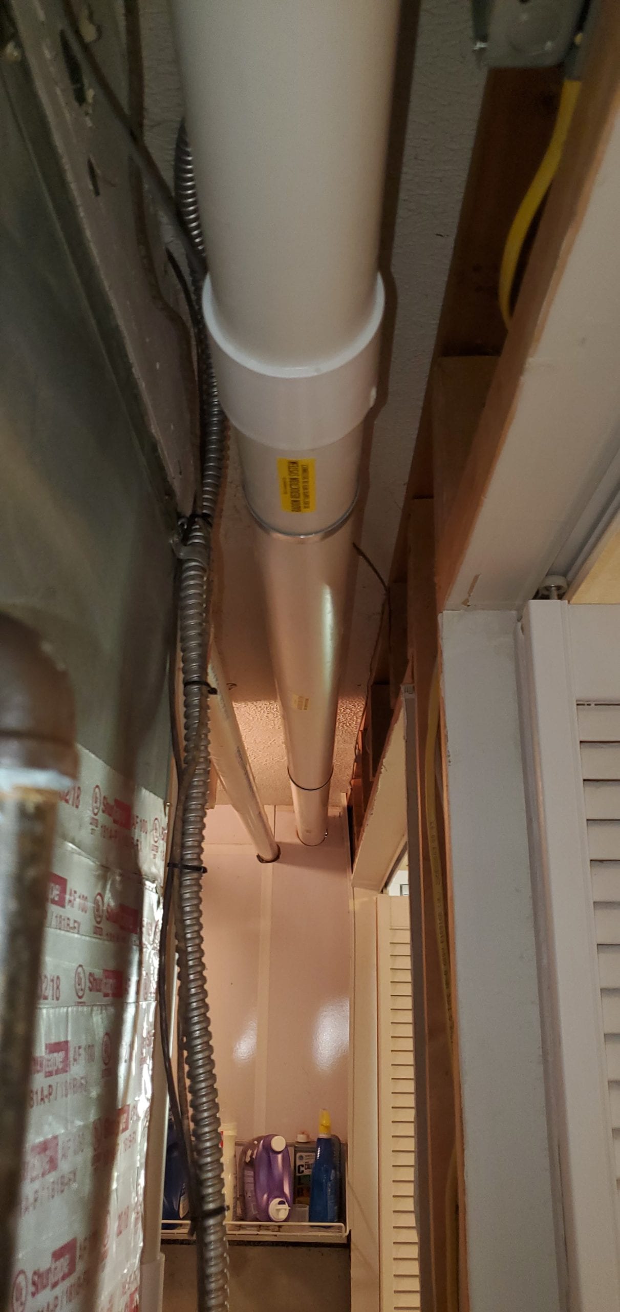 Interior Radon Duct pipe Mitigation system