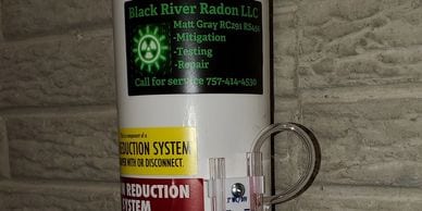 Radon Mitigation pressure tube