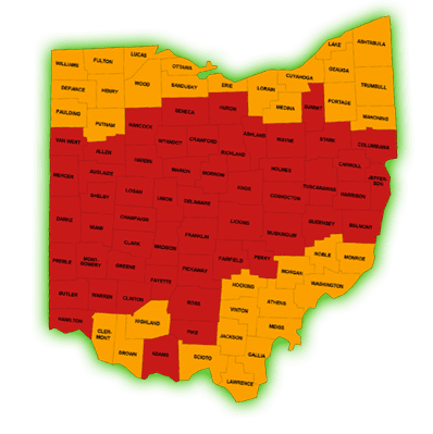 Ohio Radon Map by county